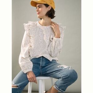 Anthropologie Allaire ruffled top